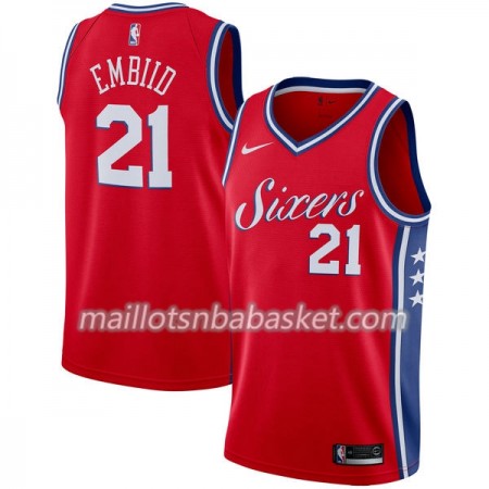 Maillot Homme Philadelphia 76ers Joel Embiid 21 Nike 2017-18 Rouge Swingman
